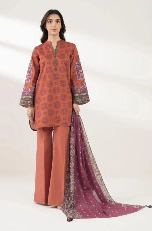 3 Piece Lawn Digital Printed Suit - SKU:(LDS075)