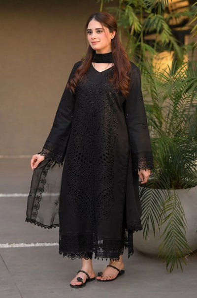 3 Piece Chikankari Embroidered Lawn Suit - SKU:(LDS102)