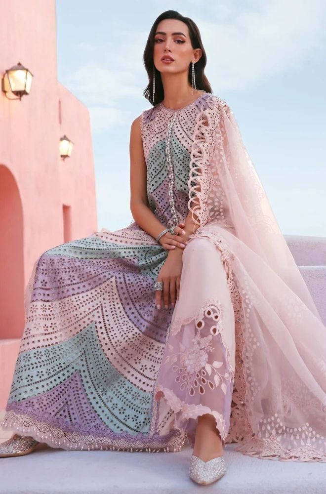 3 Piece Chikankari Embroidered Lawn Suit - SKU:(LDS030)