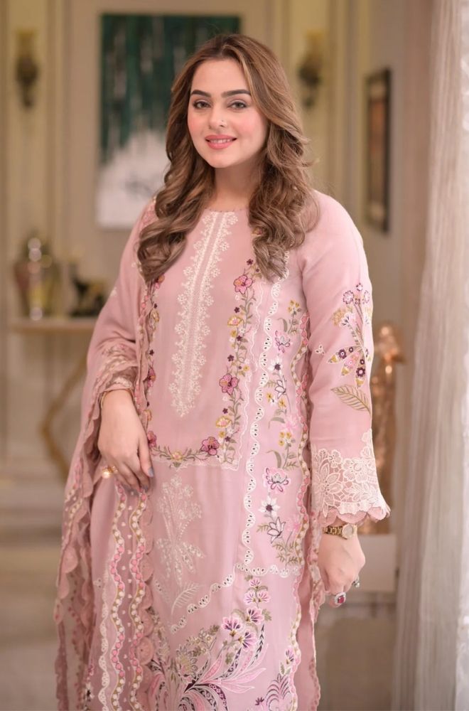 3-Piece Chikankari Embroidered Lawn Suit - SKU:(LDS100)