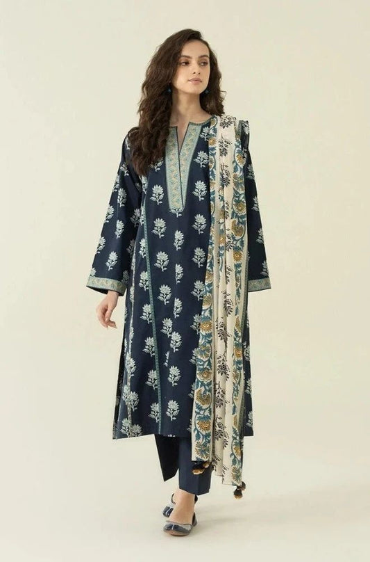 3 Piece Lawn Digital Printed Suit - SKU:(LDS073)