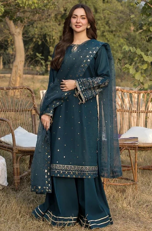 3 Piece Embroidered Lawn Suit - SKU:(LDS054)