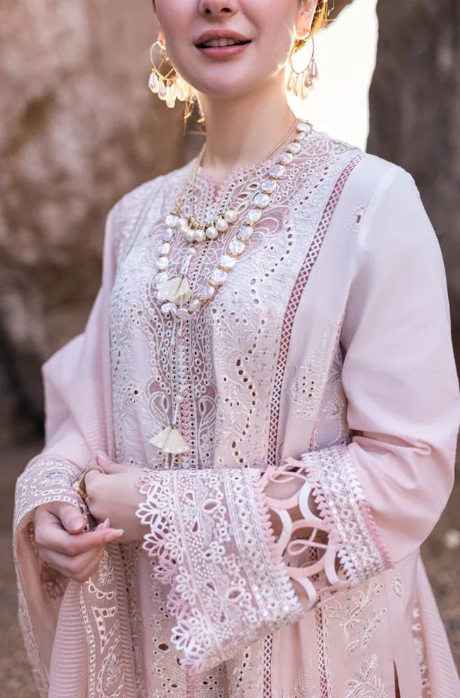 3 Piece Chikankari Embroidered Lawn Suit - SKU:(LDS052)