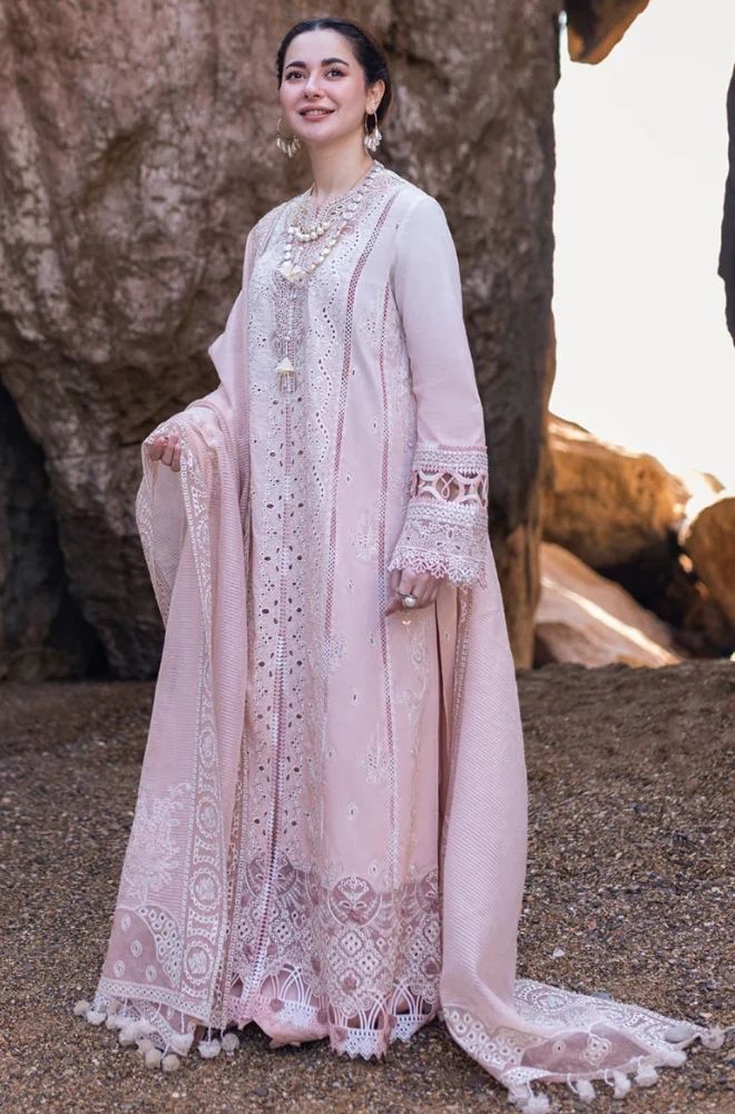 3 Piece Chikankari Embroidered Lawn Suit - SKU:(LDS052)
