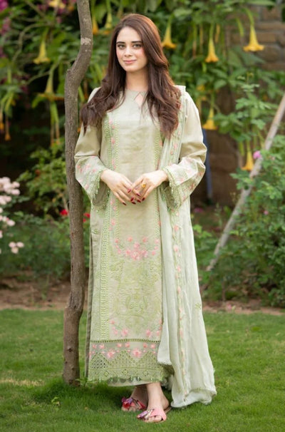 3 Piece Embroidered Lawn Suit - SKU:(LDS053)