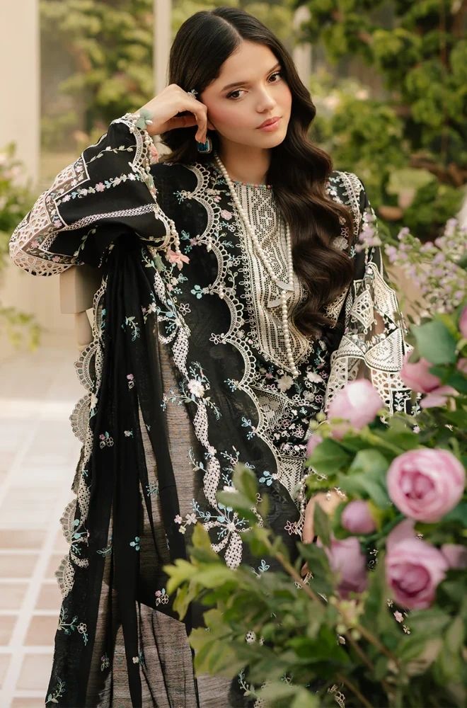 3 Piece Chikankari Embroidered Lawn Suit - SKU:(LDS026)