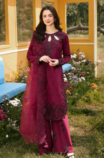 3 Piece Embroidered Lawn Suit - SKU:(LDS086)