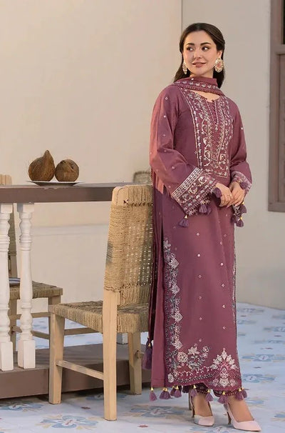 3 Piece Embroidered Lawn Suit - SKU:(LDS025)