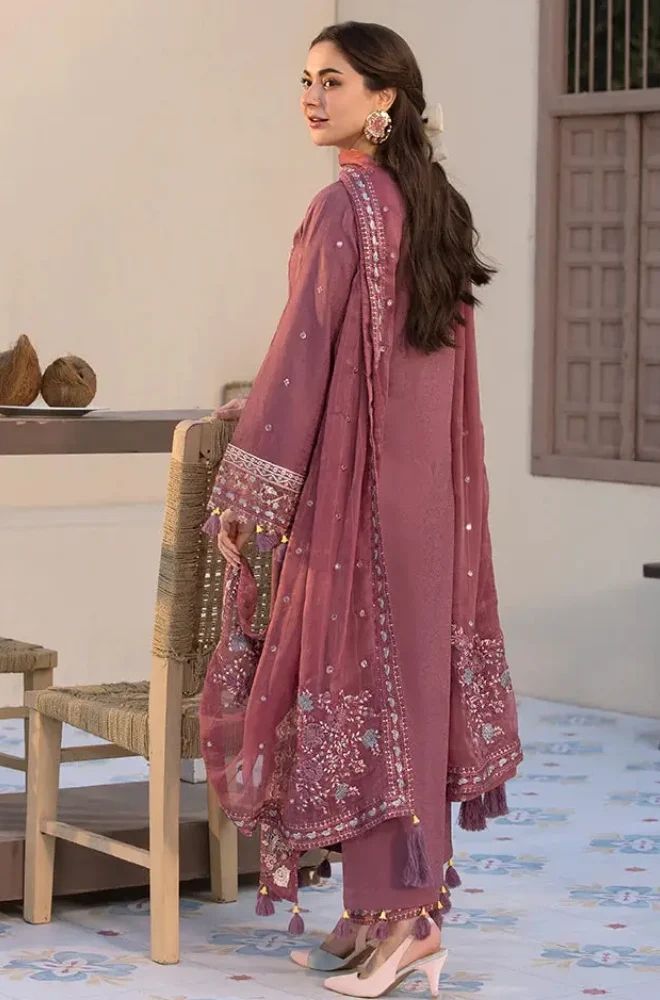 3 Piece Embroidered Lawn Suit - SKU:(LDS025)