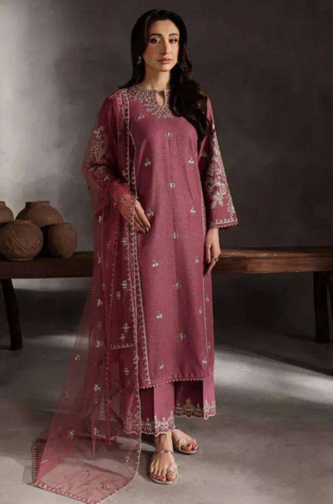 3 Piece Embroidered Lawn Suit - SKU:(LDS024)