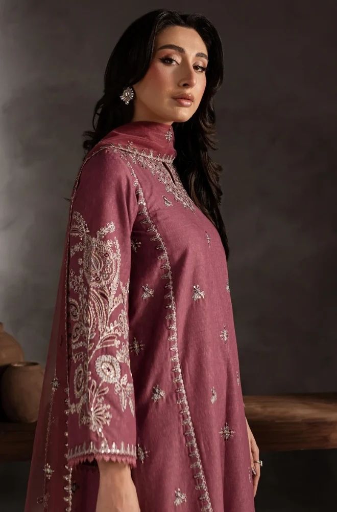3 Piece Embroidered Lawn Suit - SKU:(LDS024)