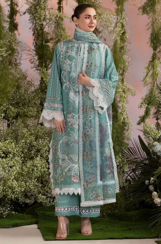 3 Piece Chikankari Embroidered Lawn Suit - SKU: (LDS017)