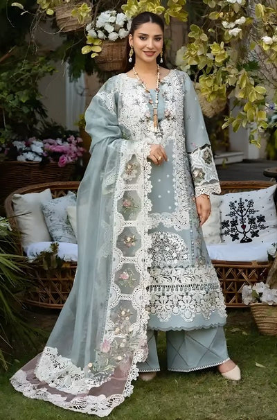 3 Piece Chikankari Embroidered Lawn Suit SKU:(LDS021)