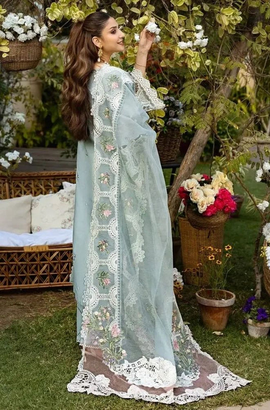 3 Piece Chikankari Embroidered Lawn Suit SKU:(LDS021)
