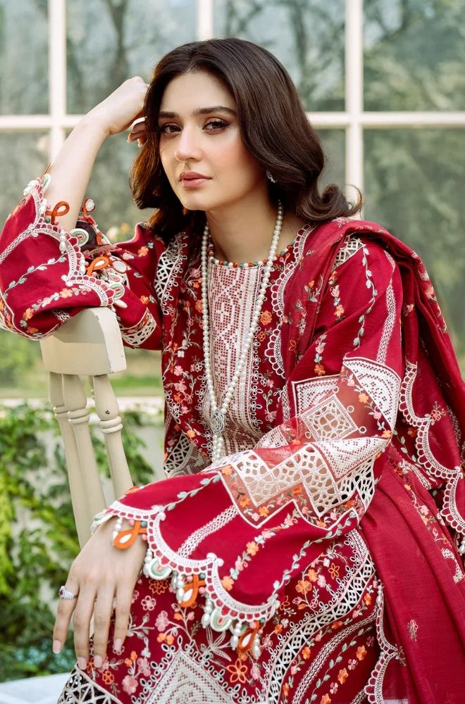 3 Piece Chikankari Embroidered Lawn Suit SKU: (LDS020)