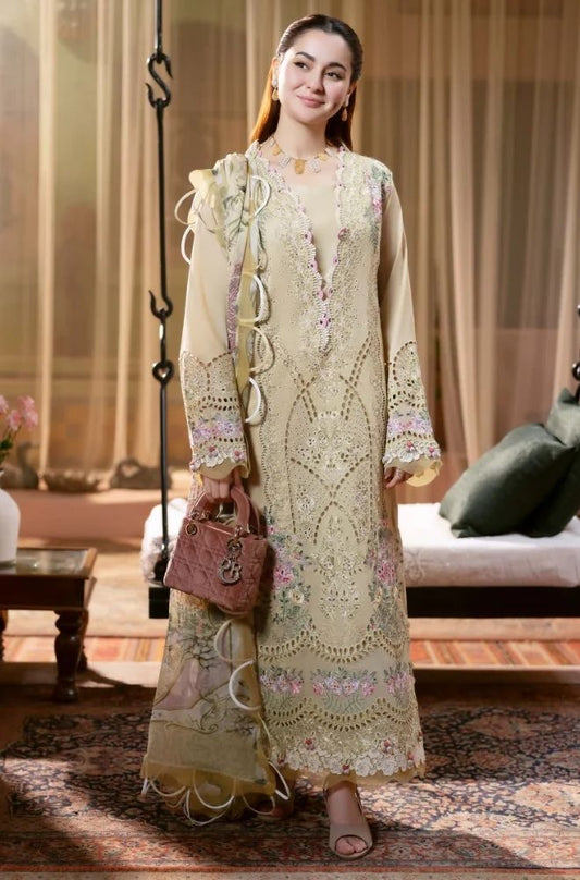 3 Piece Chikankari Embroidered Lawn Suit - SKU:(LDS018)