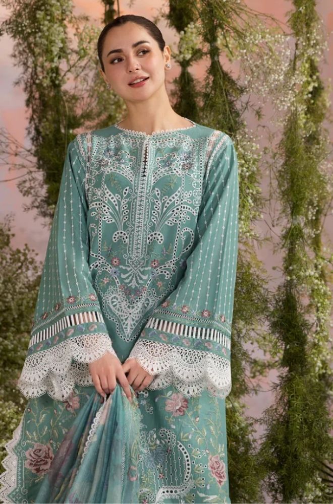 3 Piece Chikankari Embroidered Lawn Suit - SKU: (LDS017)