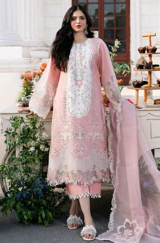 3 Piece Chikankari Embroidered Lawn Suit - SKU:(LDS023)
