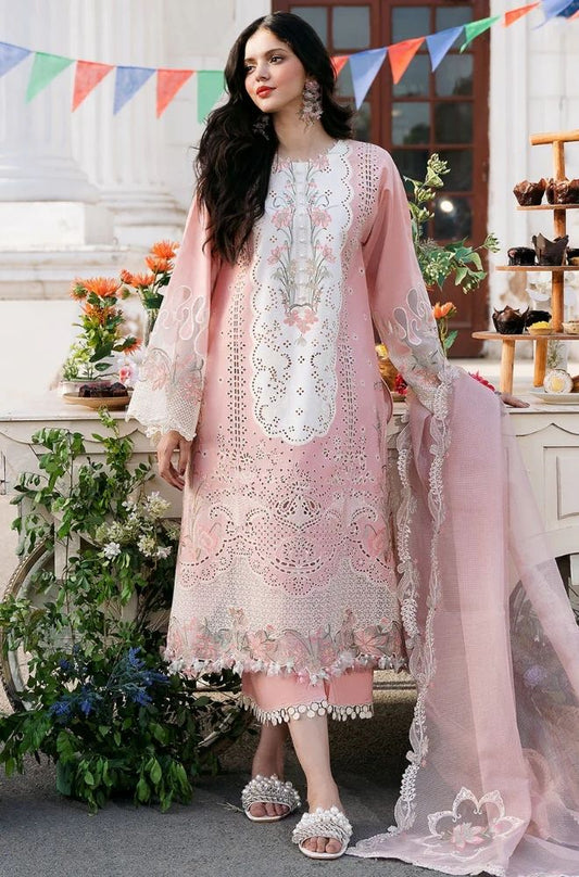 3 Piece Chikankari Embroidered Lawn Suit - SKU:(LDS023)