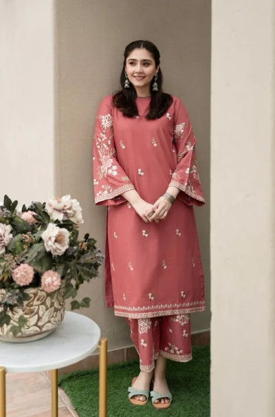 2 Piece Embroidered Lawn Suit - SKU:(LDS095)