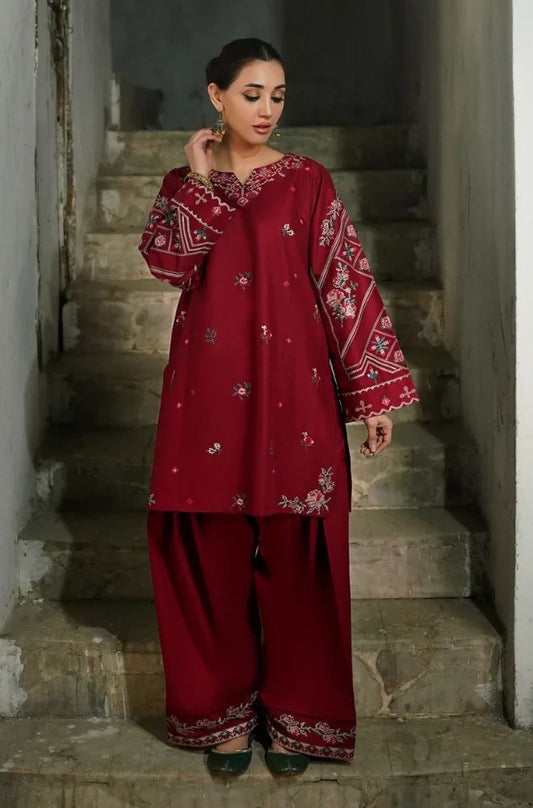 2 Piece Embroidered Lawn Suit - SKU:(LDS094)