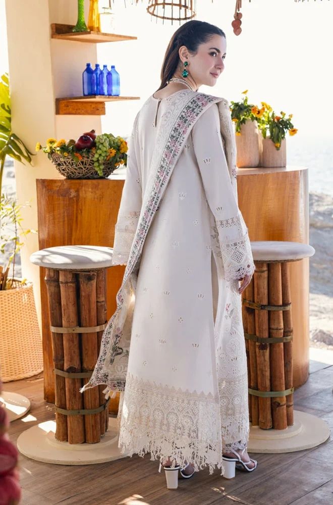 3 Piece Chikankari Embroidered Lawn Suit - SKU:(LDS047)