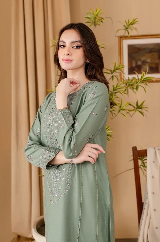 3 Piece Embroidered Lawn Suit - SKU:(LDS051)