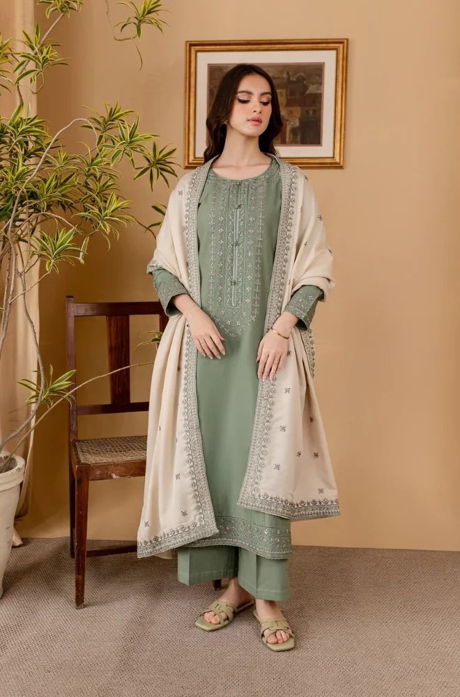 3 Piece Embroidered Lawn Suit - SKU:(LDS051)
