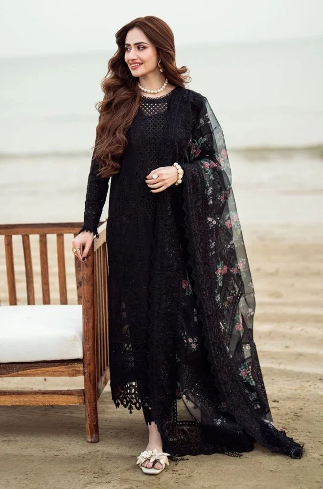 3 Piece Embroidered Lawn Suit - SKU:(LDS049)