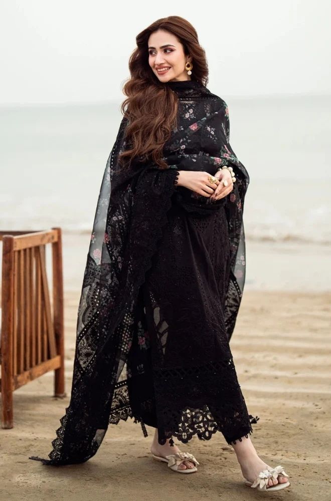 3 Piece Embroidered Lawn Suit - SKU:(LDS049)