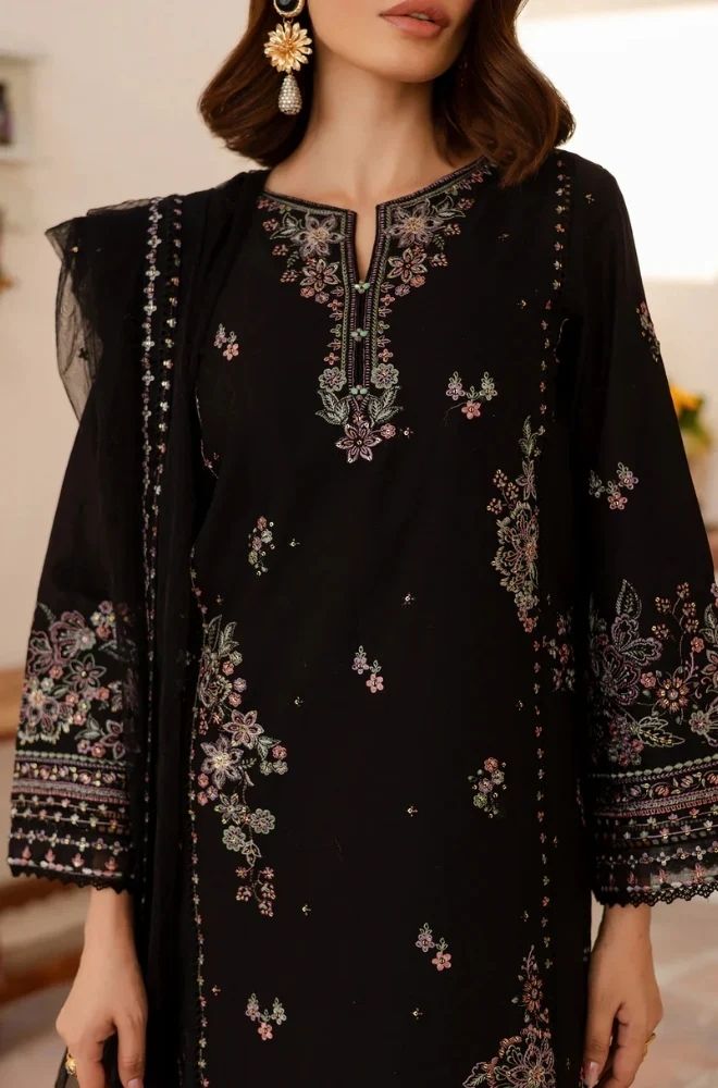 3 Piece Embroidered Lawn Suit - SKU: (LDS015)