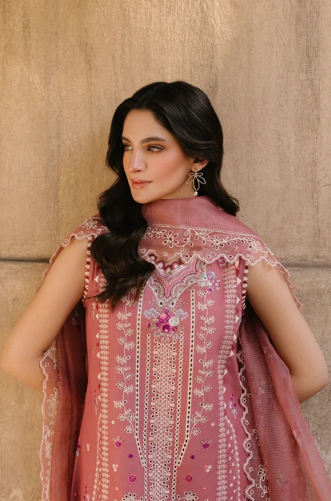3 Piece Embroidered Lawn Suit - SKU: (LDS011)