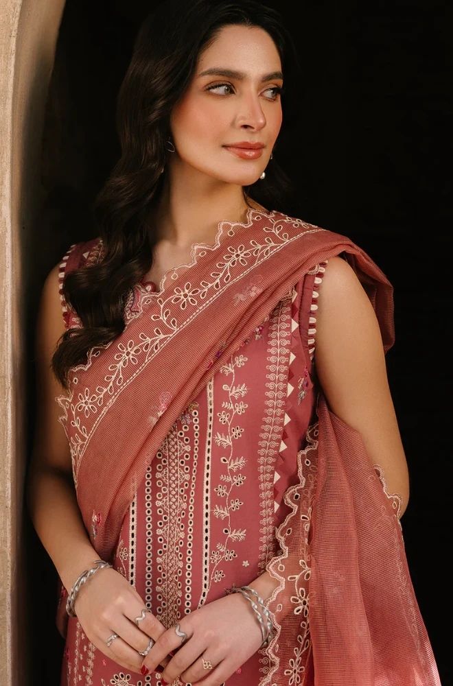 3 Piece Embroidered Lawn Suit - SKU: (LDS011)