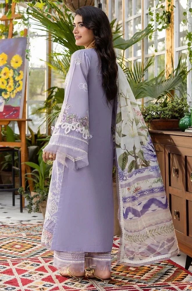 3-Piece Chikankari Embroidered Lawn Suit - SKU: (LDS009)