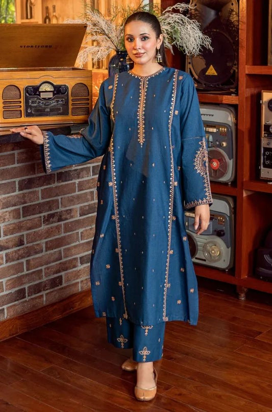 2 Piece Embroidered Lawn Suit - SKU:(LDS093)