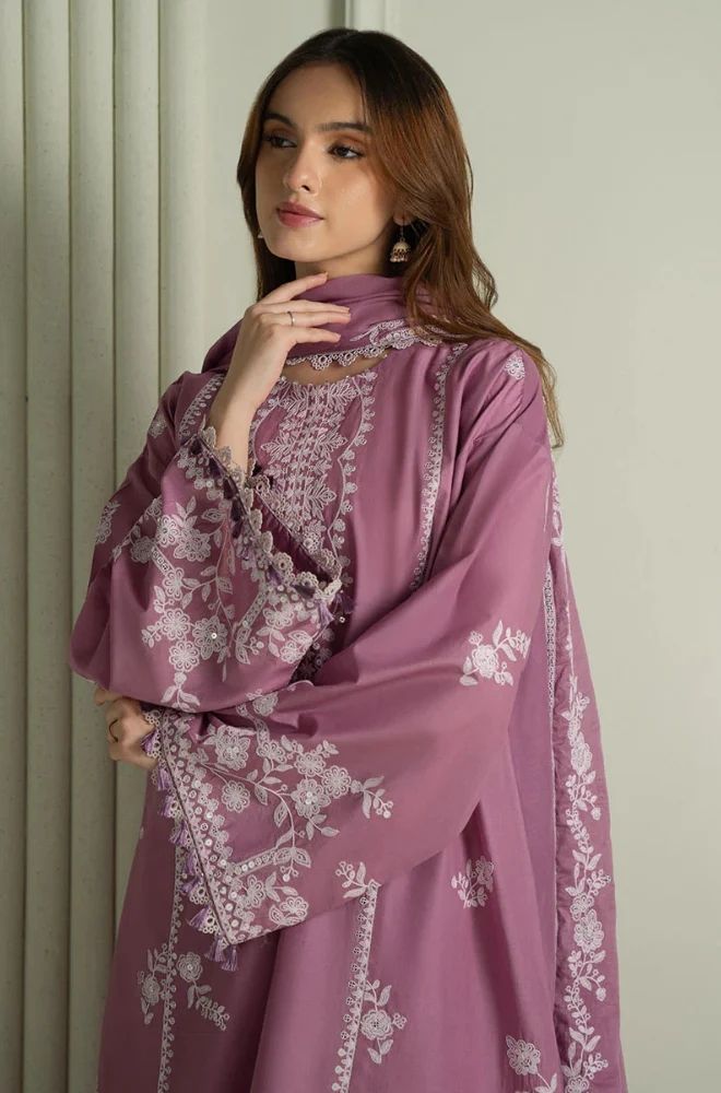 3 Piece Embroidered Lawn Suit - SKU: (LDS007)