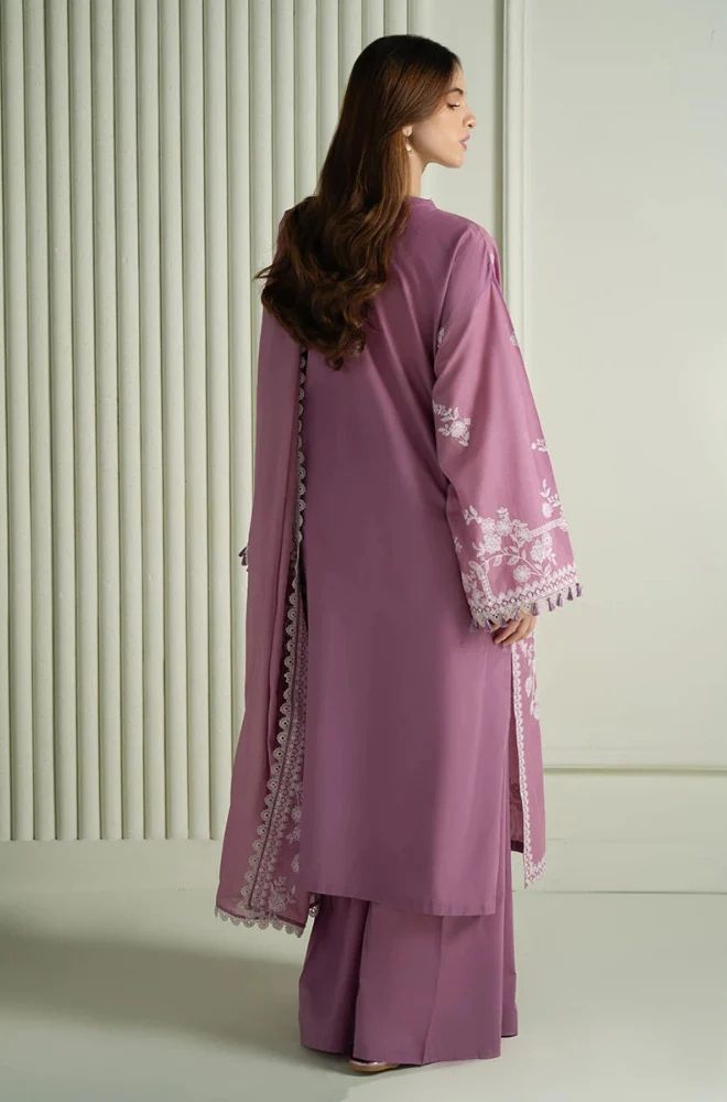 3 Piece Embroidered Lawn Suit - SKU: (LDS007)