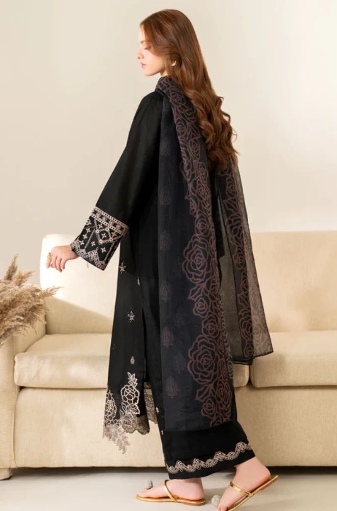3 Piece Embroidered Lawn Suit - SKU:(LDS048)