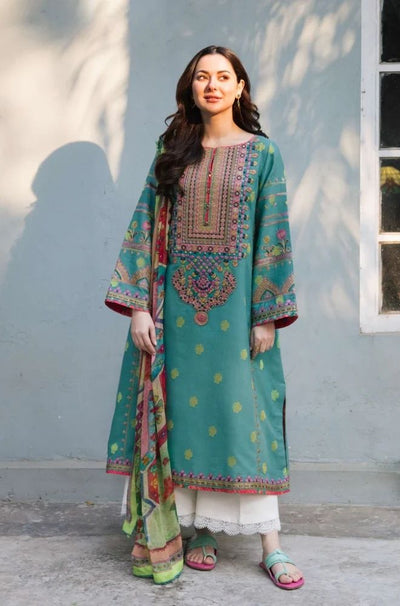 3 Piece Embroidered Lawn Suit - SKU:(LDS046)