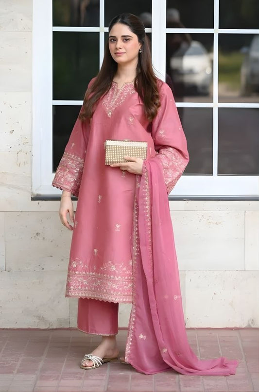 3 Piece Embroidered Lawn Suit SKU: (LDS006)