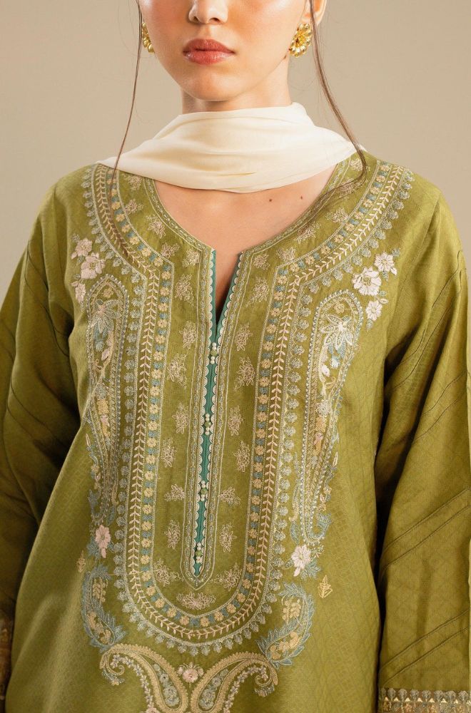 3 Piece Embroidered Lawn Suit - SKU:(LDS080)