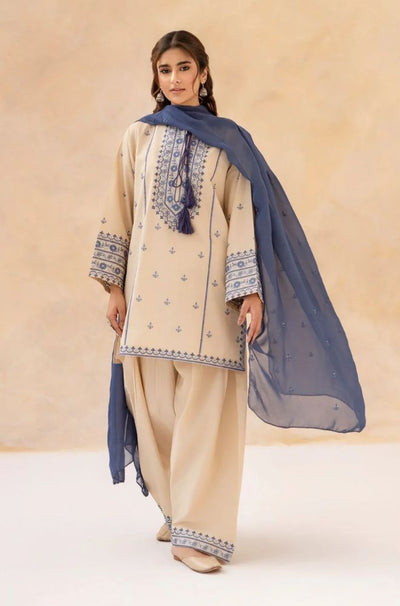 3 Piece Embroidered Lawn Suit - SKU:(LDS079)