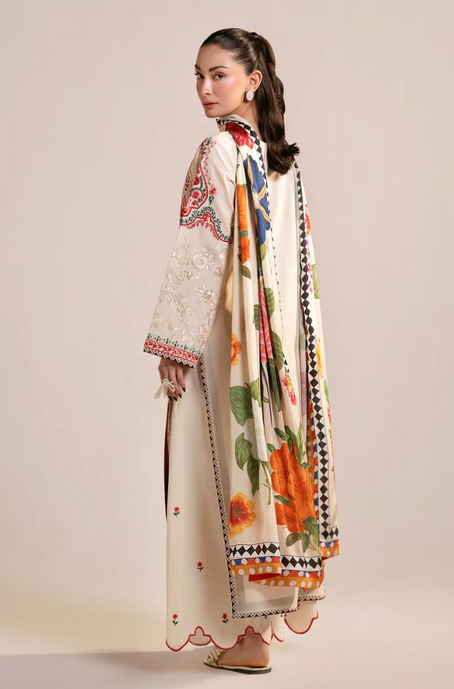 3 Piece Embroidered Lawn Suit - SKU:(LDS081)
