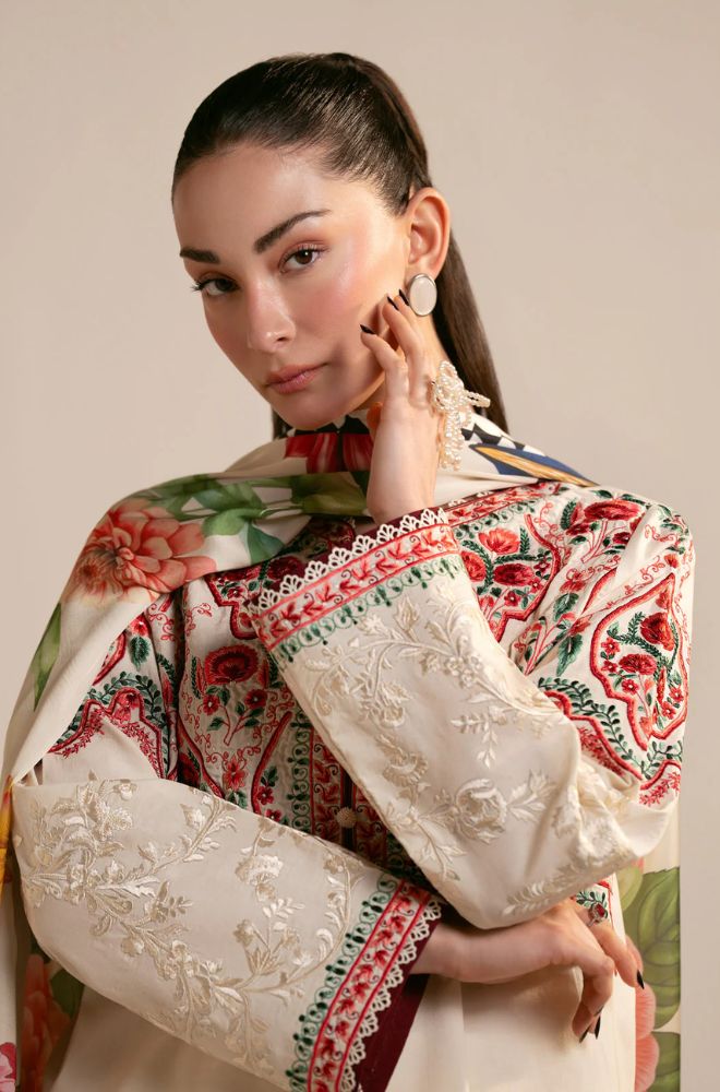 3 Piece Embroidered Lawn Suit - SKU:(LDS081)