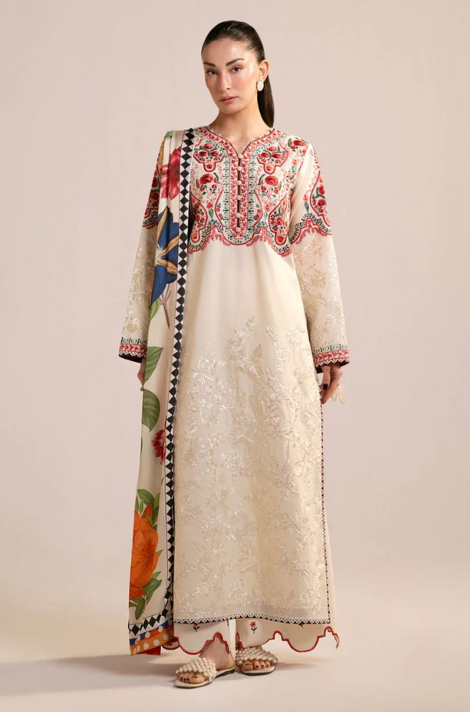 3 Piece Embroidered Lawn Suit - SKU:(LDS081)
