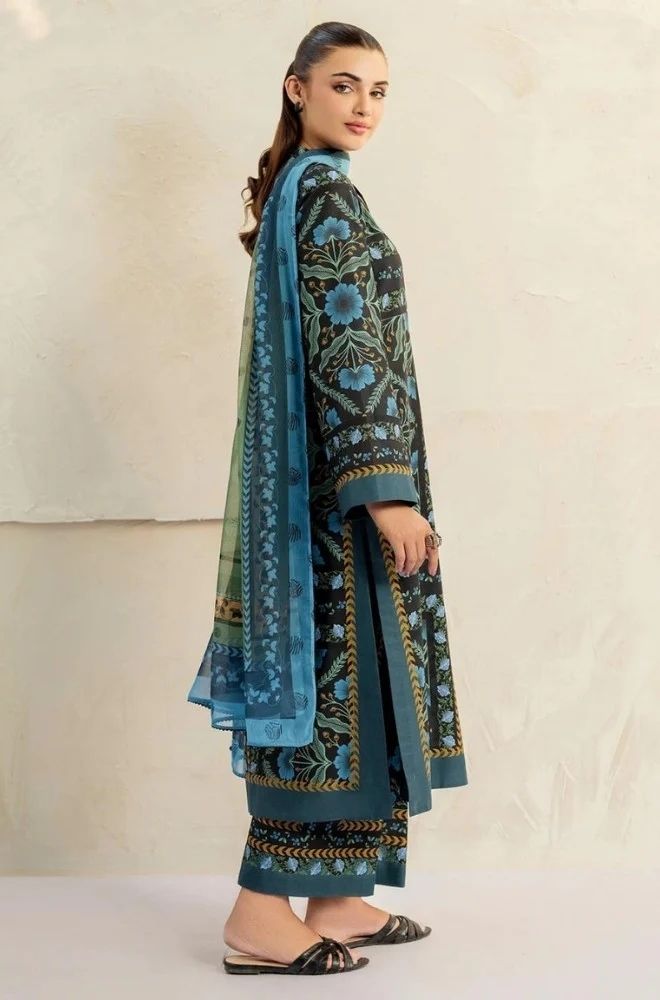 3 Piece Lawn Digital Printed Suit - SKU:(LDS057)