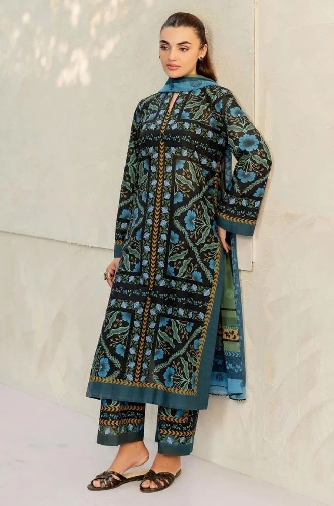 3 Piece Lawn Digital Printed Suit - SKU:(LDS057)
