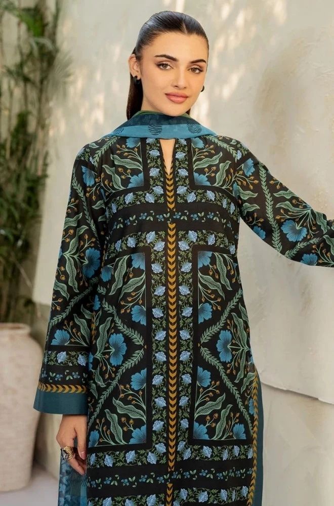 3 Piece Lawn Digital Printed Suit - SKU:(LDS057)