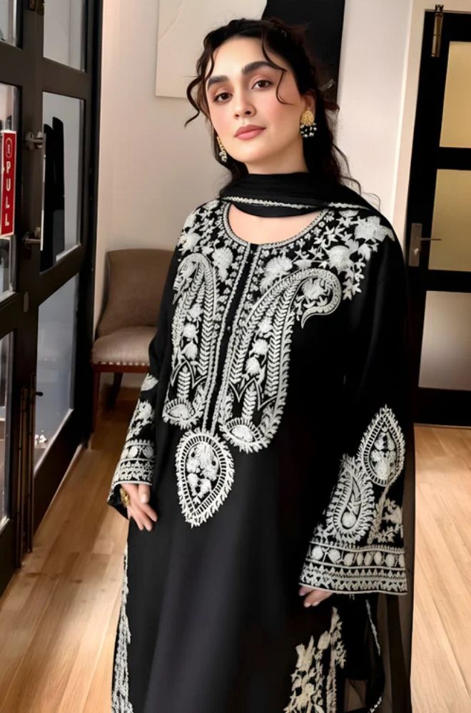 3 Piece Embroidered Lawn Suit - SKU:(LDS078)