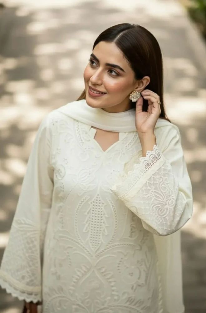 Summer 3PC Lawn Chikankri Embroidered Suit SKU: (LDS002)